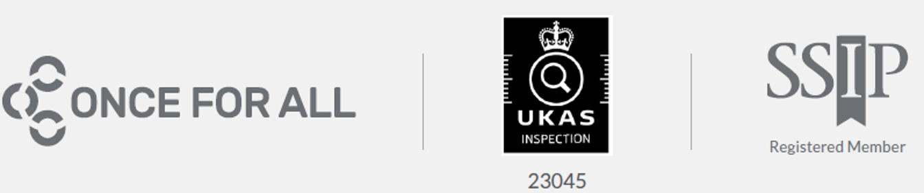 Once For All, UKAS Inspection 23045, SSIP Registered Member